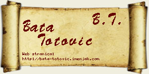 Bata Totović vizit kartica